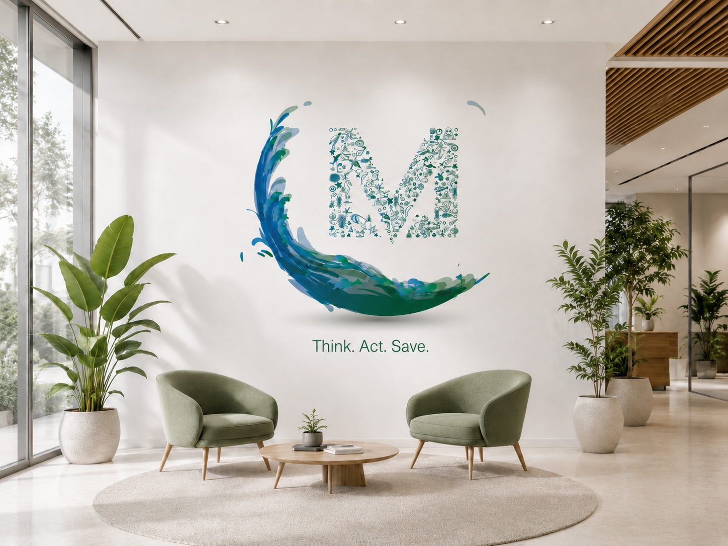 The mark applied to an office wall