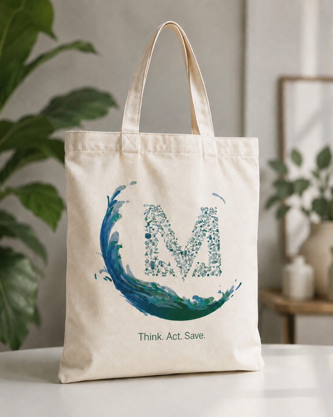 Cotton tote bag carrying the mark